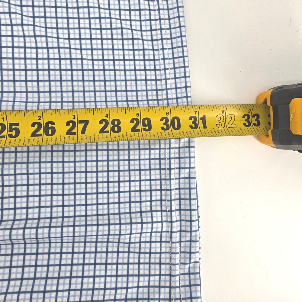 Collars & Co Mens‎ Dress Collar Polo Shirt Blue White Check Grid Large NWT - Picture 6 of 8